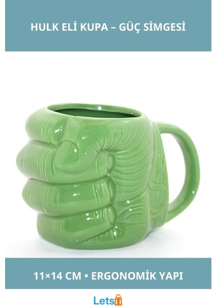 Porselen Hulk Eli Kupa Bardak Marvel Temalı Tasarım
