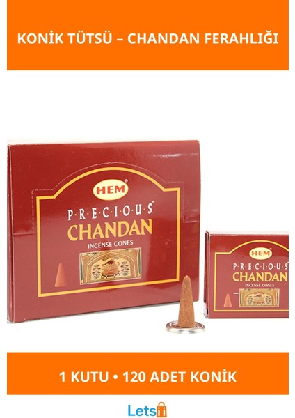 Precious Chandan Aromalı Konik Tütsü 12 Paket 10 Adet