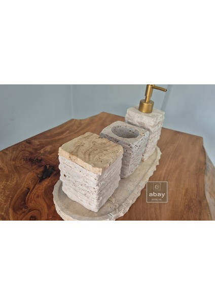 Traverten Kaya Model 4 Parça Banyo Seti fırsatları