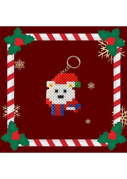 Yılbaşı Temalı Pixcel Bozayı Anahtarlık