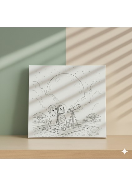 Çocuklar Için Afrikalı Minikler Bambotek ve Himbanın Teleskop Macerası Uzay Gözlem Boyama Seti modelleri