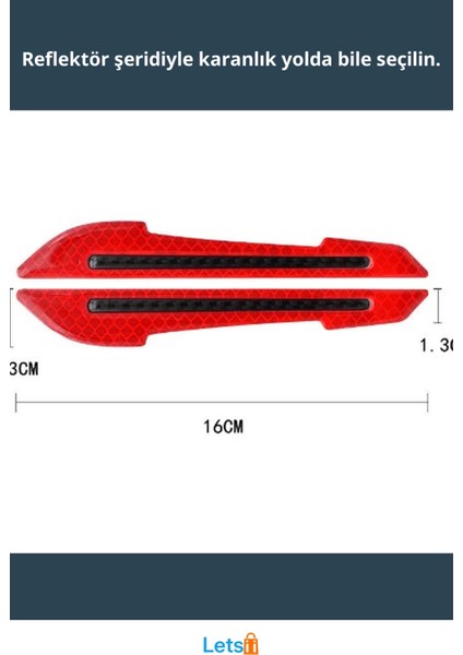 Reflektörlü Araba Aynası Koruyucu Şerit 2 Adet Sarı, Mavi, Kırmızı fiyatları