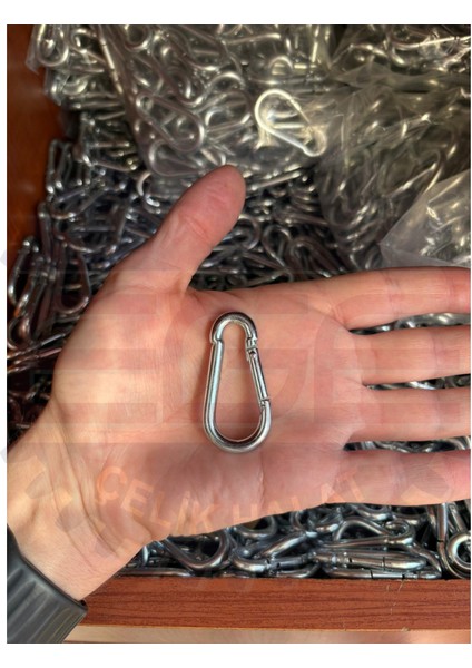 Karabina 5 mm Yaylı Kanca Galvanizli Olta Dağcılık Kamp Malzemeleri Salıncak Anahtar Askı 5 Adet fiyatları