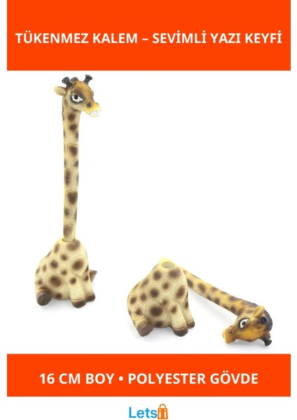 Sevimli Zürafa Polyester Tükenmez Kalem