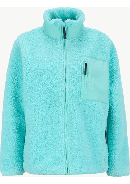 D5WL-SWT3497 Mint Dik Yaka Relaxed Düz Kadın Sweatmont