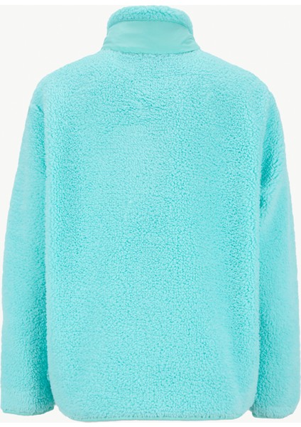 D5WL-SWT3497 Mint Dik Yaka Relaxed Düz Kadın Sweatmont