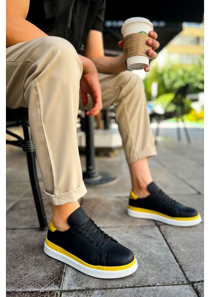 MN979 - Santoni Gbt Spor Erkek Ayakkabı Sıyah/sarı fiyatları