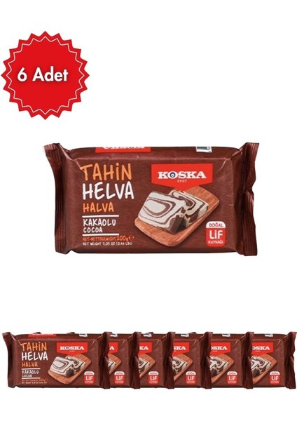 Kakaolu Helva 500 gr x 6 Paket (Ekonomik Avantaj Koli)