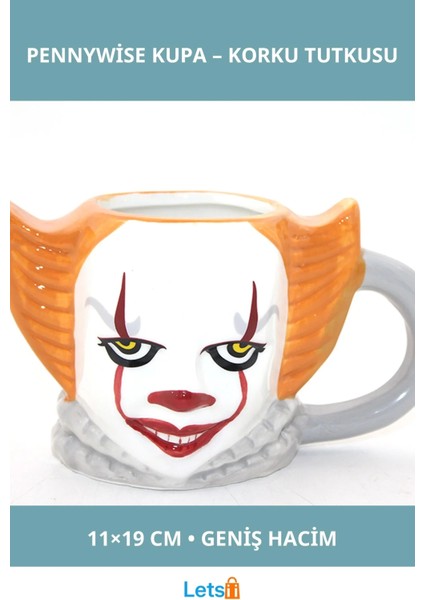 Porselen Pennywise Tasarımı Kupa Bardak 11X19 cm