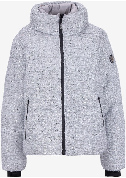 D5WL-MNT3677 Gümüş Düz Kadın Mont