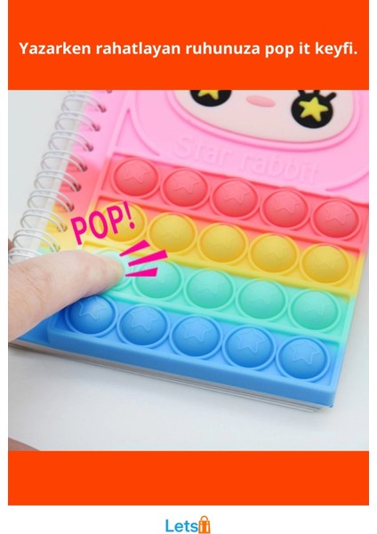 Sevimli Pop It Tasarımlı A5 Defter 80 Yaprak fiyatları