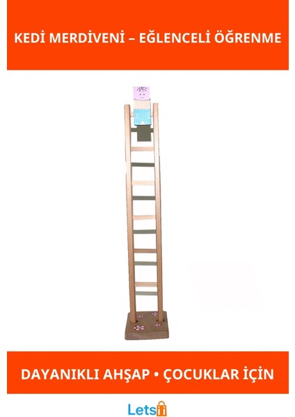 Ahşap Kedi Merdiveni Oyuncak Eğlenceli ve Öğretici