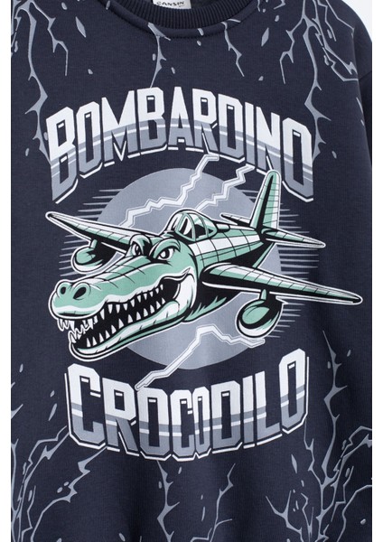 Füme Erkek Çocuk Yazılı Karakter Baskılı Şardonlu Eşofman Takımı 23290 fiyatları