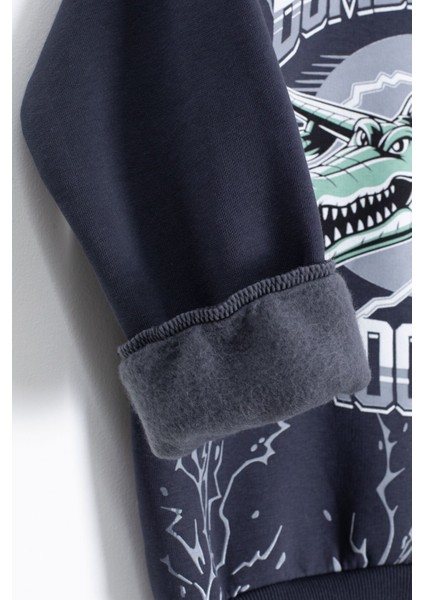 Füme Erkek Çocuk Yazılı Karakter Baskılı Şardonlu Eşofman Takımı 23290 fırsatları