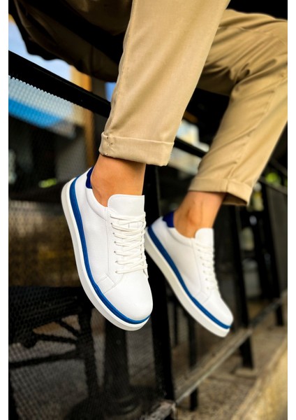MN979 - Santoni Gbt Spor Erkek Ayakkabı Beyaz/mavı modelleri