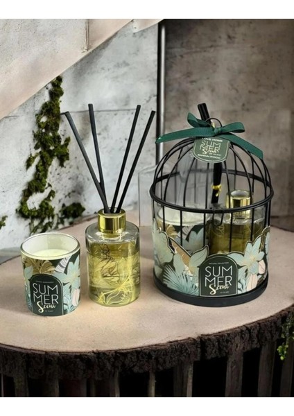 Kafesli Kokulu Mumlu Oda Kokusu Set 3 Lü