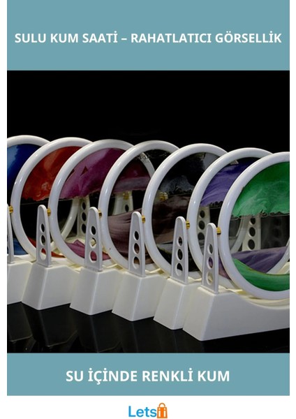 Renkli Sulu Kum Saati Eğlenceli Dekoratif Zaman Ölçer