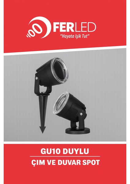 Varuna Dış Mekan Aydınlatma Çim ve Duvar Spotu (G10 Duylu) FB258 Beyaz