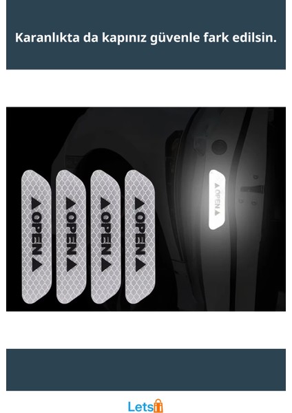 Reflektif Su Geçirmez Araç Kapı Stickerı Açık Uyarı Logo fiyatları