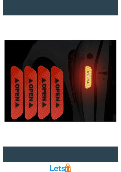 Reflektif Su Geçirmez Araç Kapı Stickerı Açık Uyarı Logo modelleri