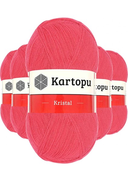 5 Adet Kristal Çift Katlı El Örgü Lif Ipi Nar Çiçeği K812