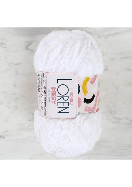 Loren Mery Beyaz El Örgü İpi - M402 - 34310