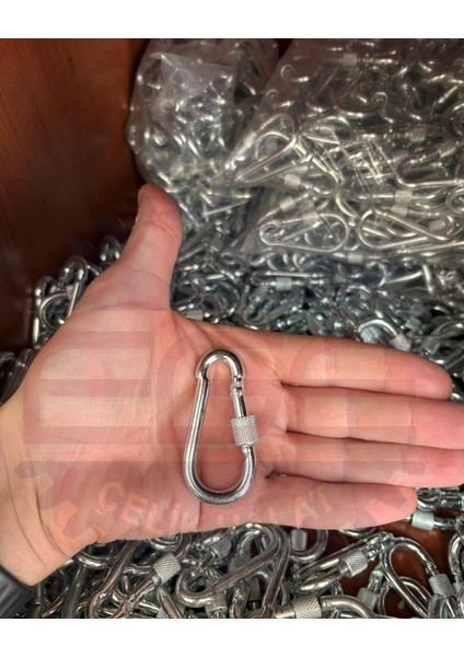 Vidalı Karabina 6 mm Yaylı Kanca Galvanizli Olta Dağcılık Kamp Malzemeleri Salıncak Anahtar 5 Adet fiyatları