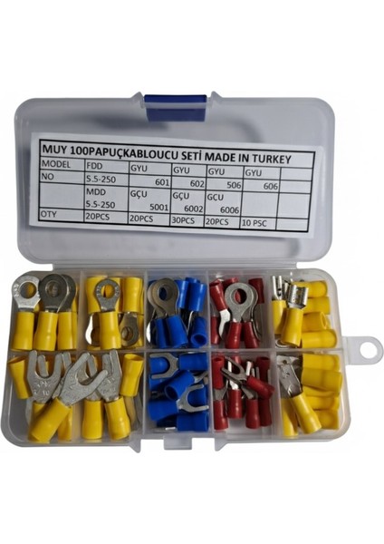 100 Parça Papuç Kablo Ucu Seti fiyatları