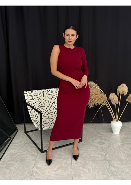 Tek Kollu Maxi Elbise