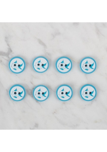 Loren petrol mavi 8 li balık düğme - 577 fiyatları