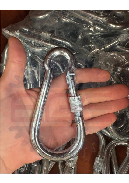 Vidalı Karabina 12 mm Yaylı Kanca Galvanizli Olta Dağcılık Kamp Malzemeleri Salıncak Anahtar 1 Adet fiyatları