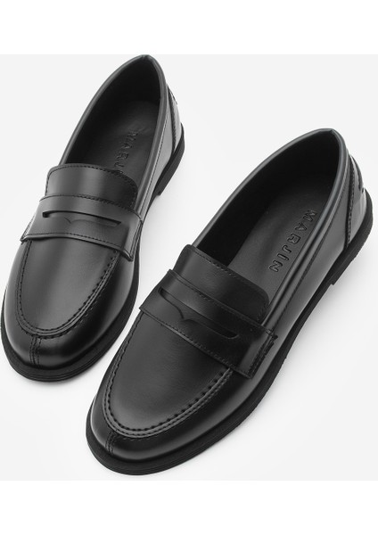 Kadın Loafer Düz Taban Makosen Günlük Ayakkabı Benif Siyah