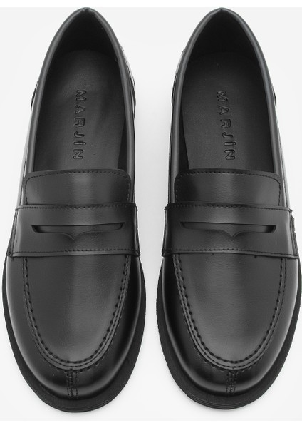Kadın Loafer Düz Taban Makosen Günlük Ayakkabı Benif Siyah