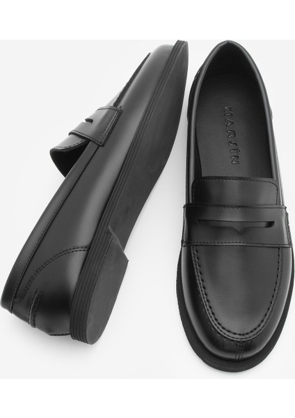 Kadın Loafer Düz Taban Makosen Günlük Ayakkabı Benif Siyah
