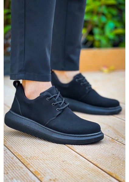 Mtxdpn KB-003 Kuback Siyah Süet Siyah Taban Bağcıklı Günlük Erkek Ayakkabı (Numara: 40)