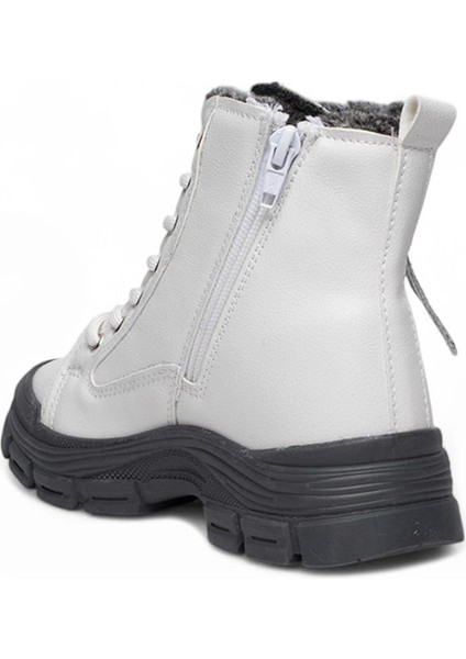 (Conpax) Içi Yünlü Termo Kaymaz Taban Fermuarlı&bağcıklı Çocuk Bot Beyaz fırsatları