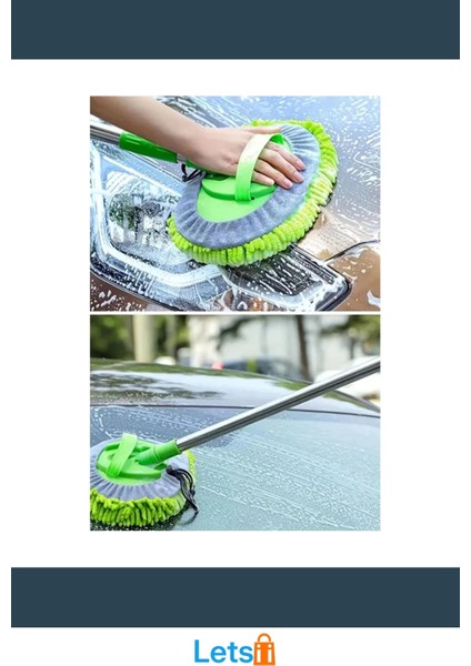 Yedek Bezli Mikrofiber Araba Yıkama Fırçası Teleskopik Sap 1,60M fırsatları