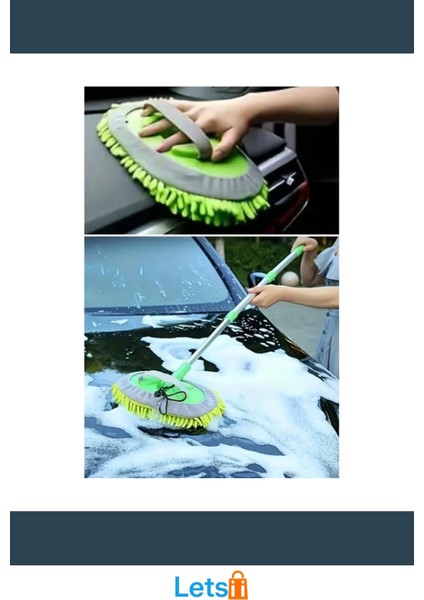 Yedek Bezli Mikrofiber Araba Yıkama Fırçası Teleskopik Sap 1,60M indirimleri