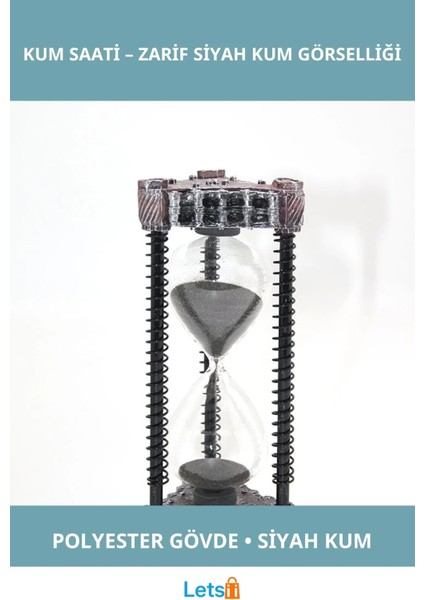 Polyester Modern Tasarım Kum Saati Siyah