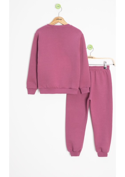 Gül Kurusu Gülenyüz Nakışlı Şardonlu Kız Çocuk Eşofman Takımı 23359 indirimleri