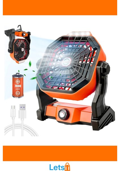 Mini Şarjlı LED Aydınlatmalı Kare Fan Taşınabilir Serinletici fırsatları