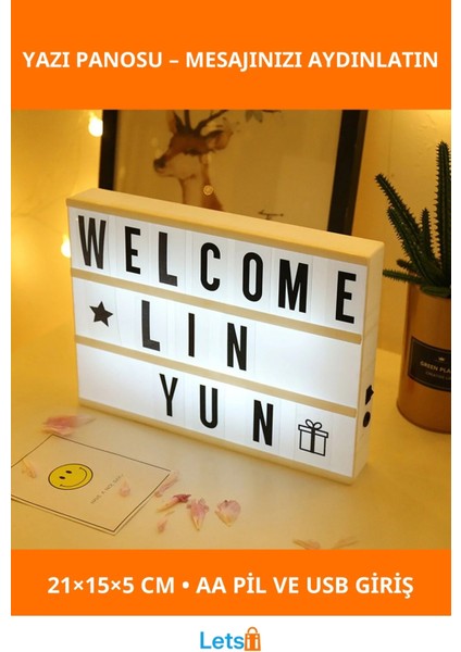 A5 LED Işıklı Yazı Panosu Lightbox Tasarım Ürün