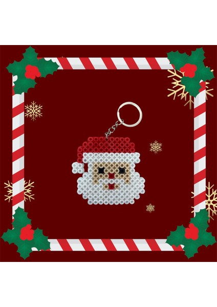 Yılbaşı Temalı Pixcel Noel Baba Anahtarlık