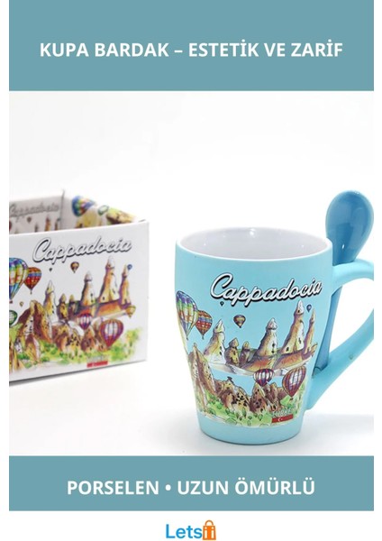 Yöresel Motifli Şık Porselen Tekli Kupa Bardak