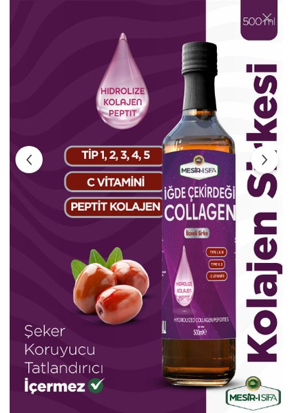 Iğde Çekirdeği Kolajen Sirkesi C Vitamini Hidrolize Kolajen Peptit Sirke 500ML fiyatları