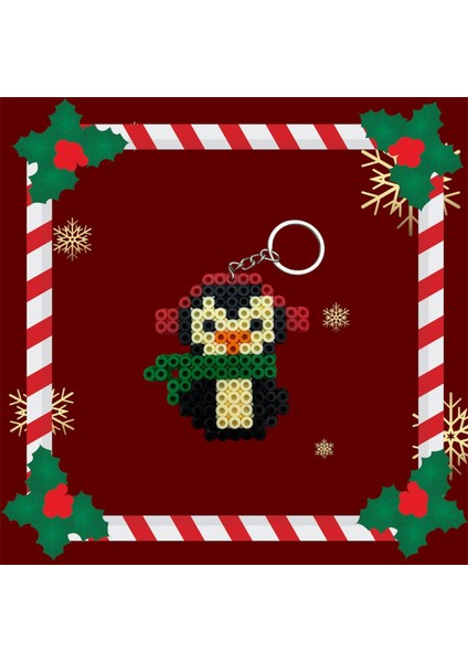 Yılbaşı Temalı Pixcel Pingu Anahtarlık