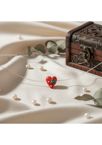 El Yapımı Porselen Kalp Figürlü Kadın Kolye fiyatları