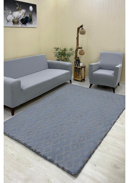 Karnaval Model Welsoft Halı Örtüsü Koyu Gri Renk - 160 x 230