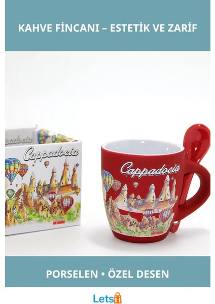 Estetik Porselen Yöresel Kahve Fincanı 1 Adet