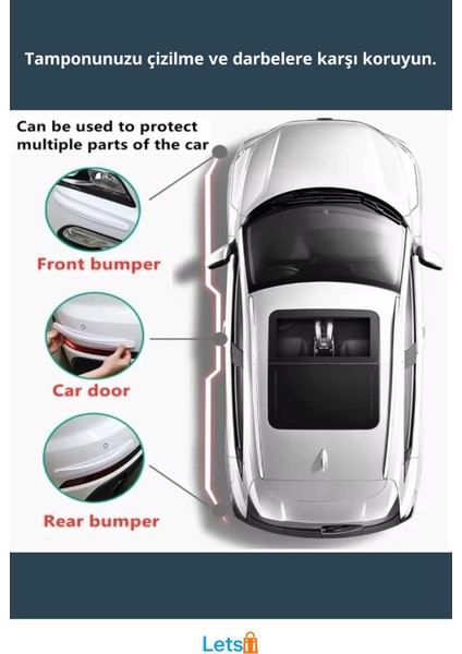 Karbon Desenli Beyaz Araba Tampon Koruyucu fiyatları